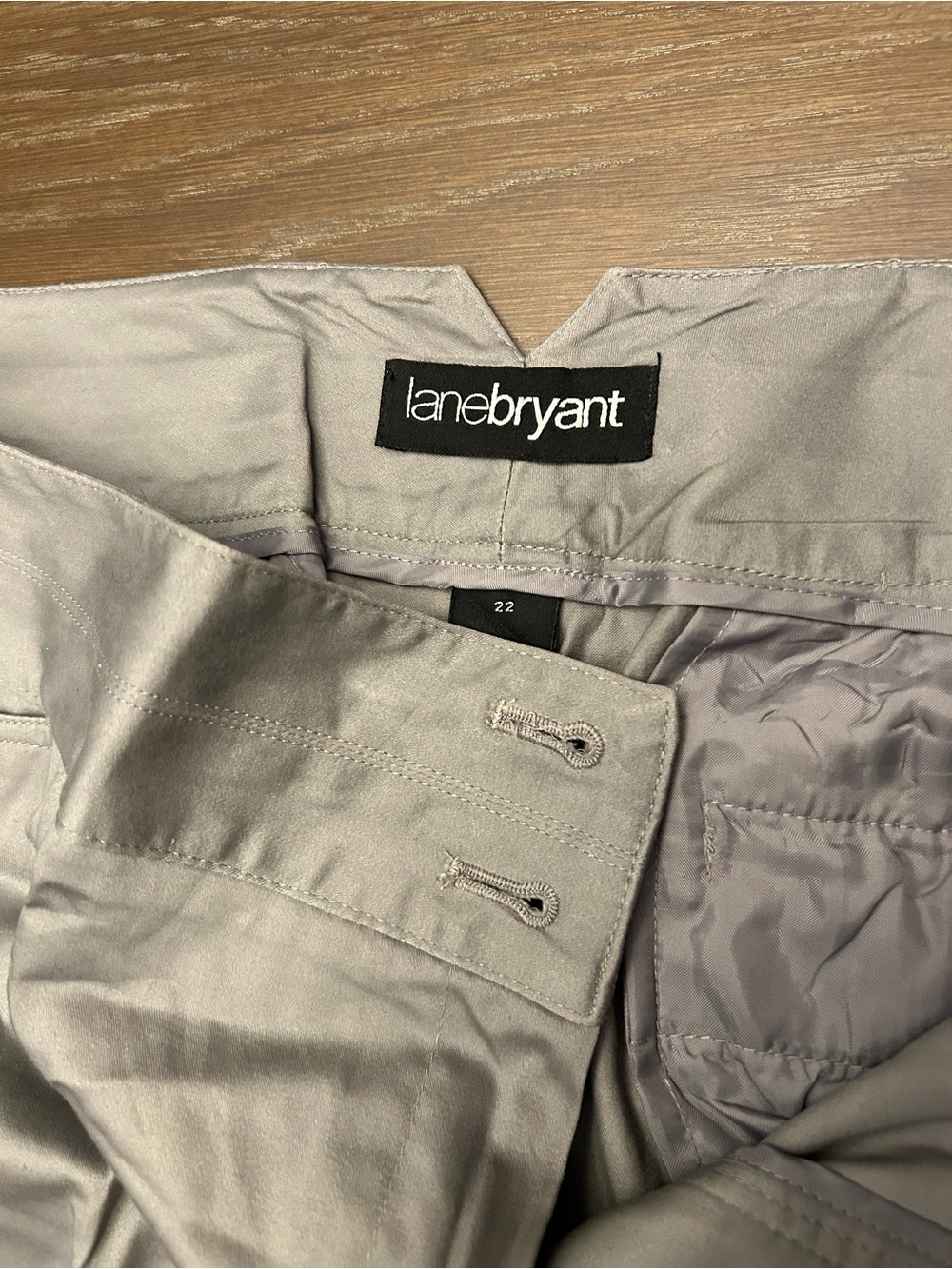 Lane Bryant Light Gray Men’s Chinos - Tailored Waist Detail